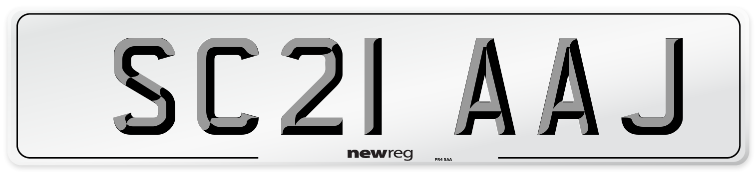 SC21 AAJ Number Plate from New Reg